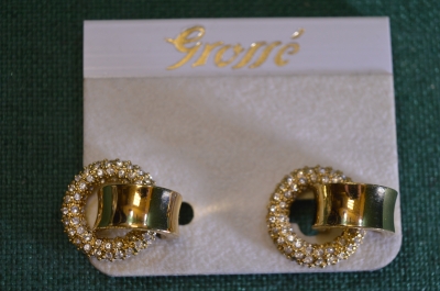 Серьги клипсы дизайнерские. Grosse. Christian Dior. Винтаж. Германия. #U 1 9
