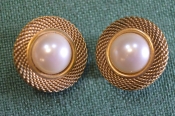 Серьги клипсы дизайнерские. Carolee. Жемчуг. Винтаж. США. #9 1