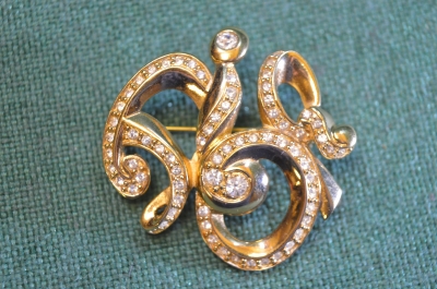 Брошь дизайнерская. Christian Dior. Вставки. Кристаллы. Винтаж. Германия. #U #9