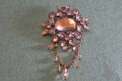 Брошь сложная со вставками. Бабочки, цветочки. Винтаж. #U #9
