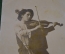Открытка старинная "Мальчик со скрипкой". Дети. Европа. До 1917 года.