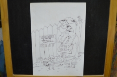 Карикатура "Ищу работу". Оригинал. Тушь, бумага. 1980-90гг.