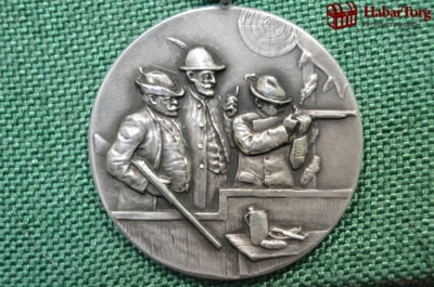 Медаль стрелковая, именная "Лучший стрелок", P. Stoffers. Стрельба. Auflage, Besten Schutzer. 1926 г