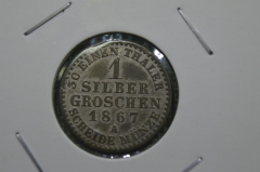1 грош 1867 Германия, Пруссия, серебро, состояние
