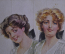 Открытка "Блондинка или Брюнетка", чистая, до 1917 года