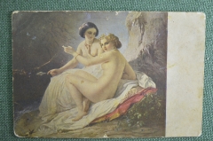 Открытка старинная "Купальщицы", изд. Русского императорского музея, до 1917 года. Эротика.