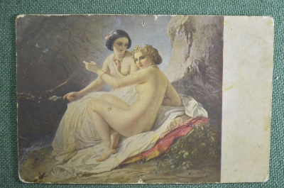 Открытка старинная "Купальщицы", изд. Русского императорского музея, до 1917 года. Эротика.
