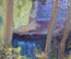Картина «Хижина в лесу». Автор, художник Бусыгина Людмила. Оргалит, масло. 1989 год.