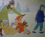 Плакат для детского сада "Катаемся на санках" (серия "Мы играем")  1965 1966 год, СССР