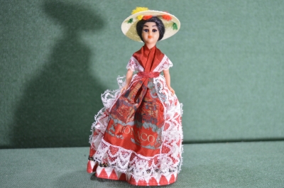 Кукла "Девушка в шляпе", целлулоид. Винтаж. Франция. Вторая половина XX века. 