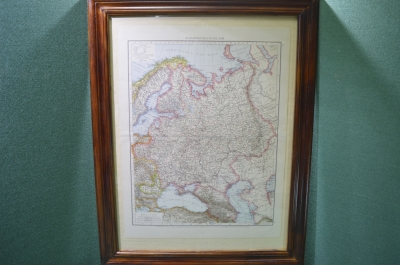 Карта, дореволюционная Россия (Европейская часть). Оригинал, в стеклянной раме.