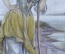 Картина "Девушка - пастушка", холст, темпера, Европа, 1920-1930 гг.