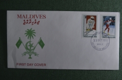 Конверт почтовый, Maldives, Мальдивы. 1993 год.