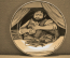 Фарфоровая настенная тарелка "Еврей считает деньги". Авторская работа, Андрей Галавтин.
