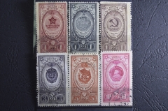Набор марок (6 штук) "Ордена и медали СССР", 1946 и 1952 год.