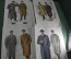 Набор плакатов "Мужская аристократическая мода". 16 штук. Габаритные. Швейцария. 1954 год.