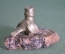 Сувенир Питерский, Птичка в шляпе и галстуке. Металл, природный камень.