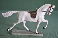 Игрушка фигурка "Лошадь конь". Солдатик. Starlux. Колкий пластик. Франция. 1970-е. #6
