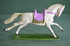 Игрушка фигурка "Лошадь конь". Солдатик. Starlux. Колкий пластик. Франция. 1970-е. #7