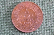 Монета 1/12 анны, anna 1907 года. Индия, India. Эдуард VII. Монета 1/12 анны, anna 1907 года. Индия, India. Эдуард VII.
